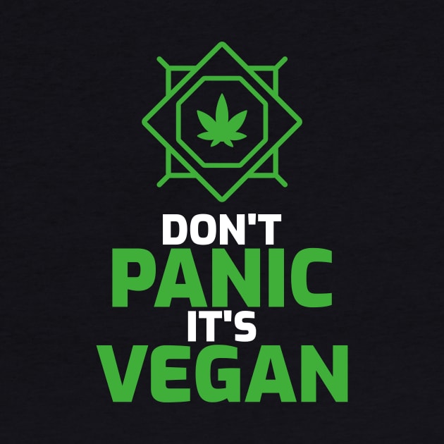 Funny Vegan Stoner - Don't panic, it's vegan by Herbivore Nation - Vegan Gifts